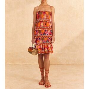 FARM Rio Coral Summer Sun Mini Dress size M NEW